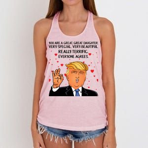 Donald Trump Your A Great Daughter Women's Knotted Racerback Tank