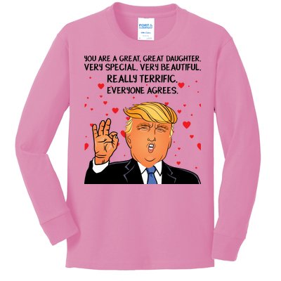 Donald Trump Your A Great Daughter Kids Long Sleeve Shirt