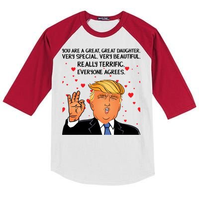 Donald Trump Your A Great Daughter Kids Colorblock Raglan Jersey