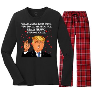 Donald Trump Your A Great Sister Women's Long Sleeve Flannel Pajama Set 