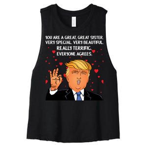 Donald Trump Your A Great Sister Women's Racerback Cropped Tank