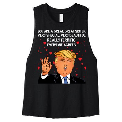 Donald Trump Your A Great Sister Women's Racerback Cropped Tank