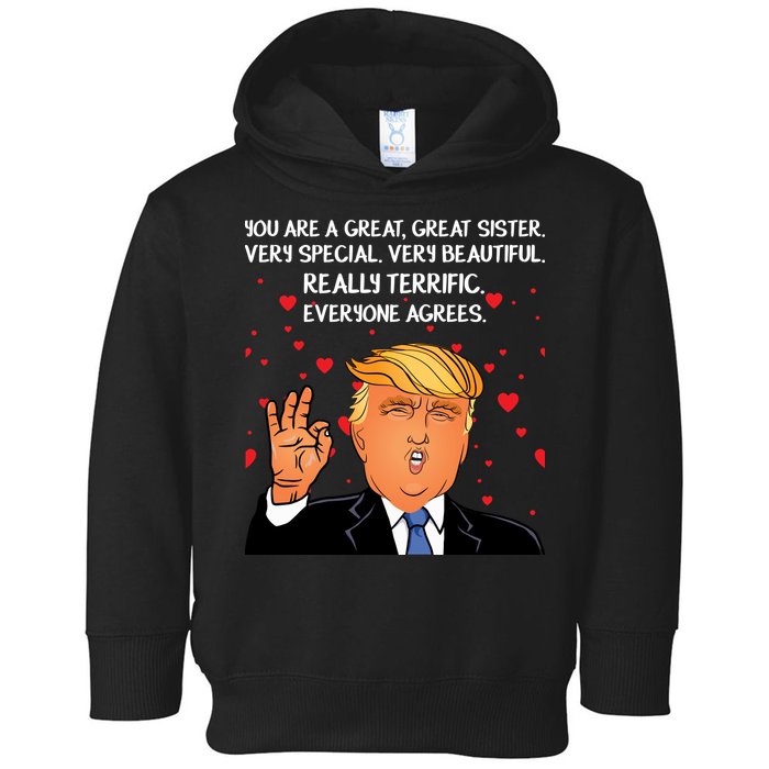 Donald Trump Your A Great Sister Toddler Hoodie