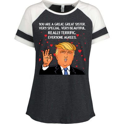 Donald Trump Your A Great Sister Enza Ladies Jersey Colorblock Tee