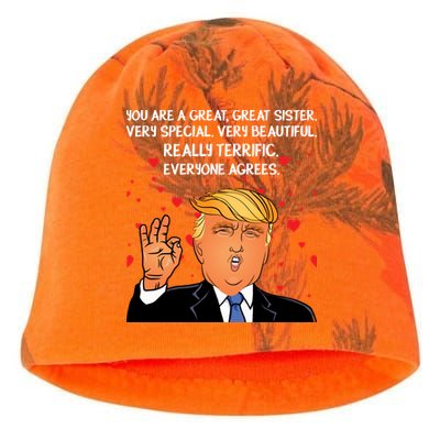 Donald Trump Your A Great Sister Kati - Camo Knit Beanie