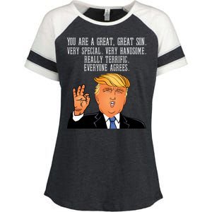 Donald Trump Your A Great Son Enza Ladies Jersey Colorblock Tee