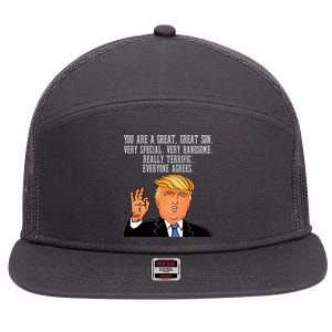 Donald Trump Your A Great Son 7 Panel Mesh Trucker Snapback Hat