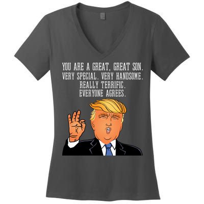 Donald Trump Your A Great Son Women's V-Neck T-Shirt