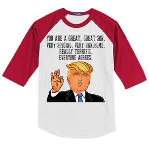 Donald Trump Your A Great Son Kids Colorblock Raglan Jersey