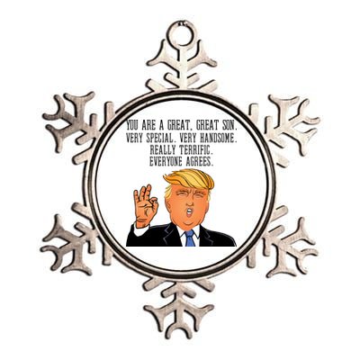 Donald Trump Your A Great Son Metallic Star Ornament