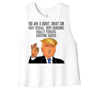 Donald Trump Your A Great Son Women's Racerback Cropped Tank