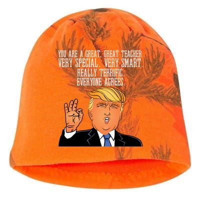 Donald Trump Your A Great Teacher Kati - Camo Knit Beanie