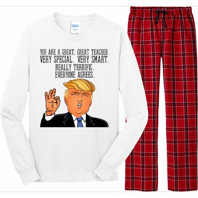 Donald Trump Your A Great Teacher Long Sleeve Pajama Set