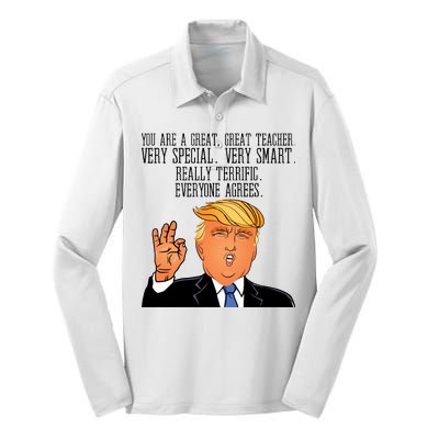 Donald Trump Your A Great Teacher Silk Touch Performance Long Sleeve Polo