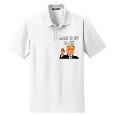 Donald Trump Your A Great Teacher Dry Zone Grid Polo