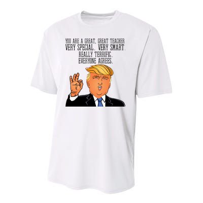 Donald Trump Your A Great Teacher Youth Performance Sprint T-Shirt