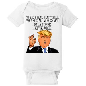 Donald Trump Your A Great Teacher Baby Bodysuit