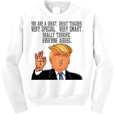 Donald Trump Your A Great Teacher Kids Sweatshirt