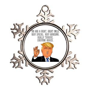 Donald Trump Your A Great Uncle Metallic Star Ornament