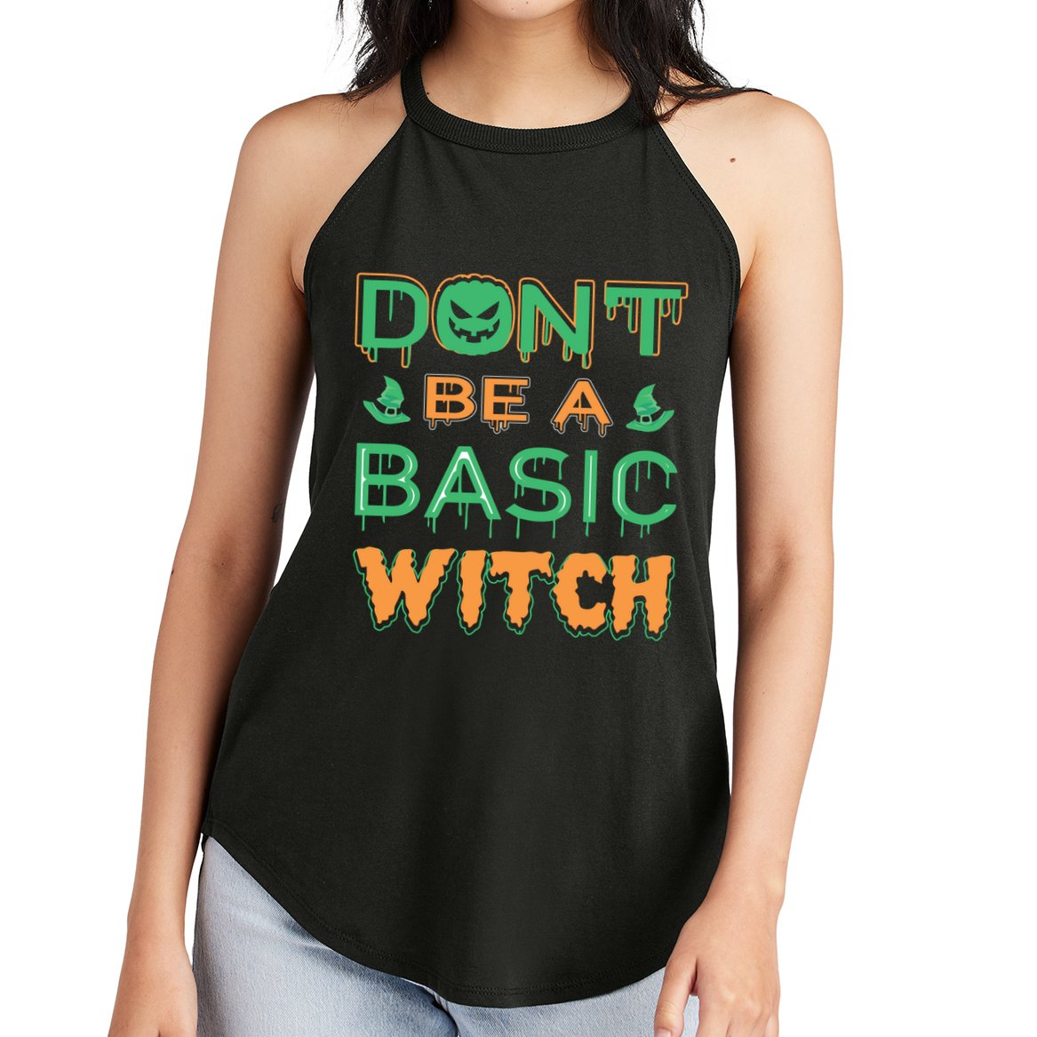 Don't Be A Basic Witch Women's Perfect Tri Rocker Tank