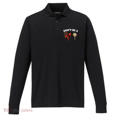 Don't Be A Chicken Lollipop Performance Long Sleeve Polo