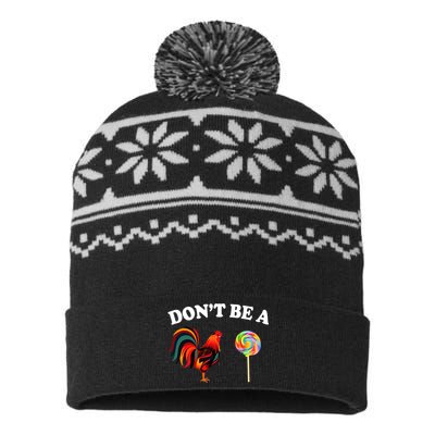 Don't Be A Chicken Lollipop USA-Made Snowflake Beanie