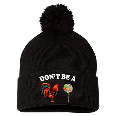 Don't Be A Chicken Lollipop Pom Pom 12in Knit Beanie