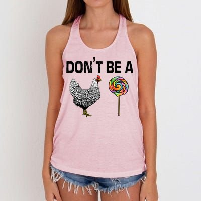 Don't Be A Chicken Sucker Women's Knotted Racerback Tank