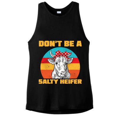 Don't Be A Salty Heifer Ladies PosiCharge Tri-Blend Wicking Tank