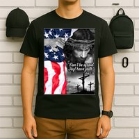Don't Be Afraid Just Have Faith Mark 5:36 Jesus American Flag T-Shirt