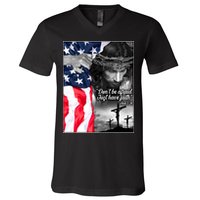 Don't Be Afraid Just Have Faith Mark 5:36 Jesus American Flag V-Neck T-Shirt