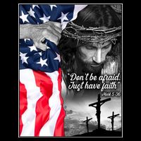 Don't Be Afraid Just Have Faith Mark 5:36 Jesus American Flag Drawstring Bag
