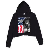 Don't Be Afraid Just Have Faith Mark 5:36 Jesus American Flag Crop Fleece Hoodie