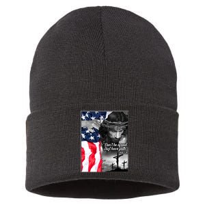 Don't Be Afraid Just Have Faith Mark 5:36 Jesus American Flag Sustainable Knit Beanie