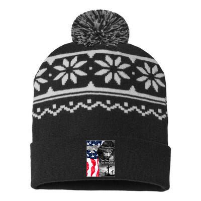 Don't Be Afraid Just Have Faith Mark 5:36 Jesus American Flag USA-Made Snowflake Beanie