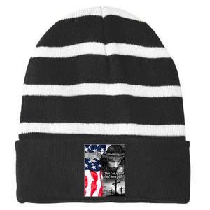 Don't Be Afraid Just Have Faith Mark 5:36 Jesus American Flag Striped Beanie with Solid Band