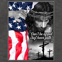 Don't Be Afraid Just Have Faith Mark 5:36 Jesus American Flag Vector Backpack