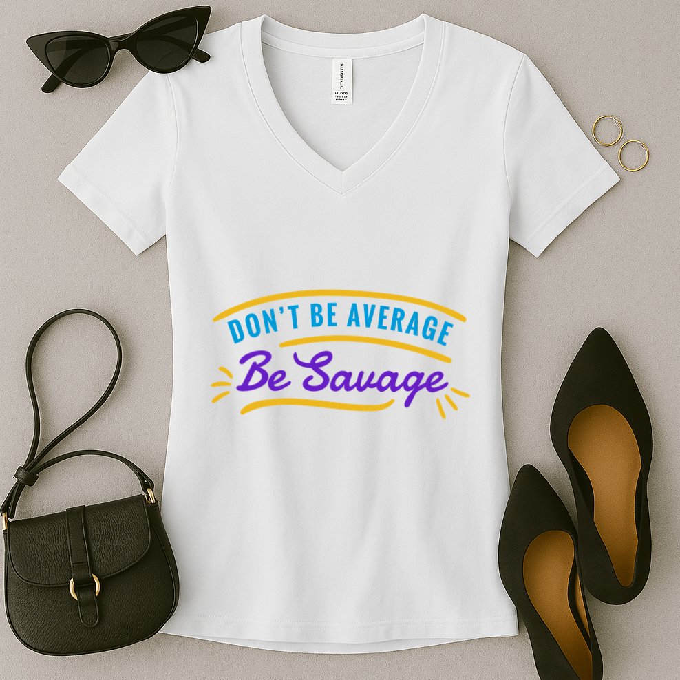 Don't Be Average Be Savage Women's V-Neck T-Shirt