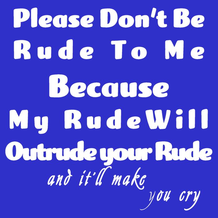 Don't Be Rude To Me Funny Offensive Apron