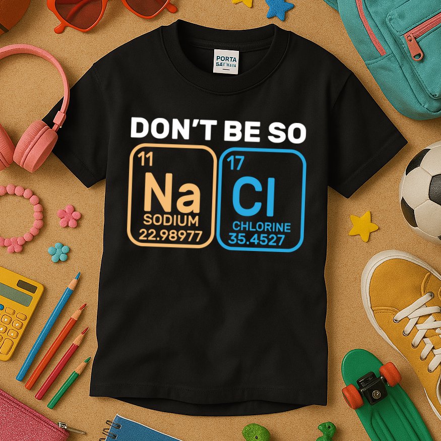 Don't Be So Salty Funny Chemistry Kids T-Shirt