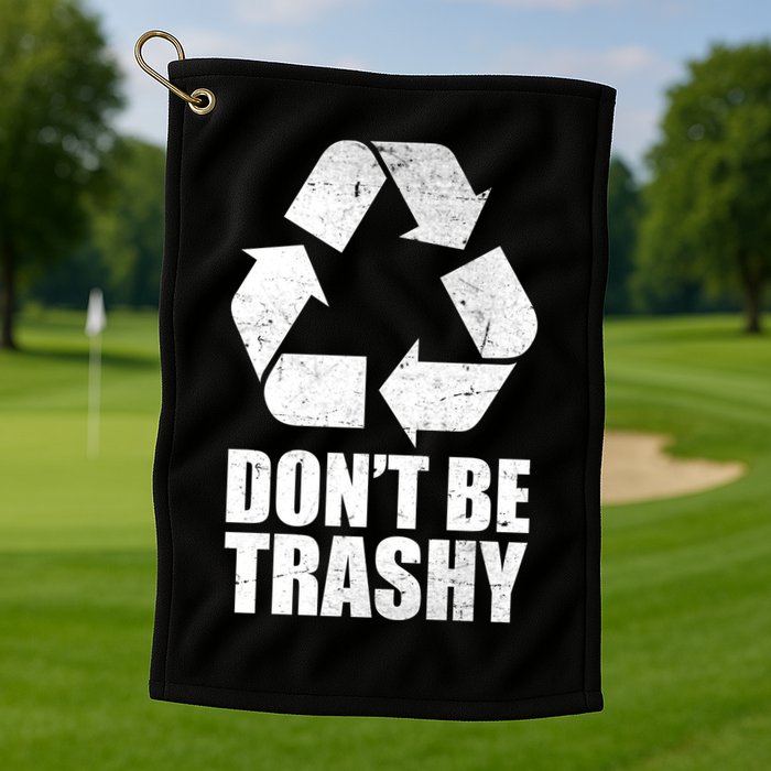 Don't Be Trashy Recycle Earth Day  Golf Towel