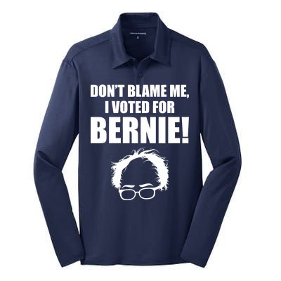 Don't Blame Me I Voted For Bernie Sanders Silk Touch Performance Long Sleeve Polo