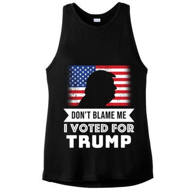 Don't Blame Me I Voted For Trump Ladies PosiCharge Tri-Blend Wicking Tank