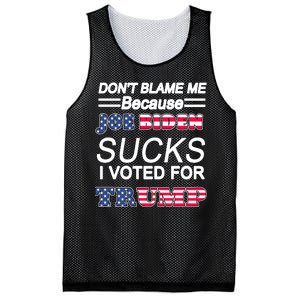 Don't Blame Me Joe Biden Sucks I Voted For Trump Mesh Reversible Basketball Jersey Tank