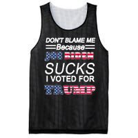 Don't Blame Me Joe Biden Sucks I Voted For Trump Mesh Reversible Basketball Jersey Tank