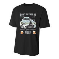 Don't Bother Me While I'm Fishing Beer Youth Performance Sprint T-Shirt