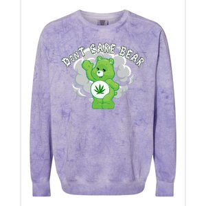 Don't Care Smoking Bear Colorblast Crewneck Sweatshirt