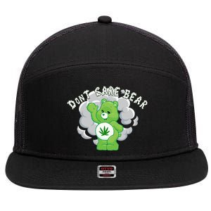 Don't Care Smoking Bear 7 Panel Mesh Trucker Snapback Hat