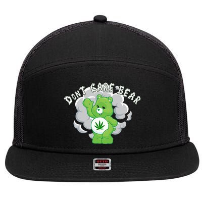 Don't Care Smoking Bear 7 Panel Mesh Trucker Snapback Hat