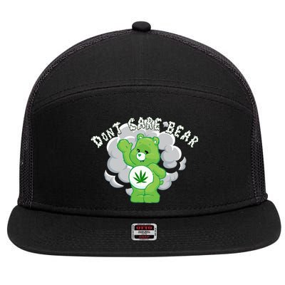 Don't Care Smoking Bear 7 Panel Mesh Trucker Snapback Hat